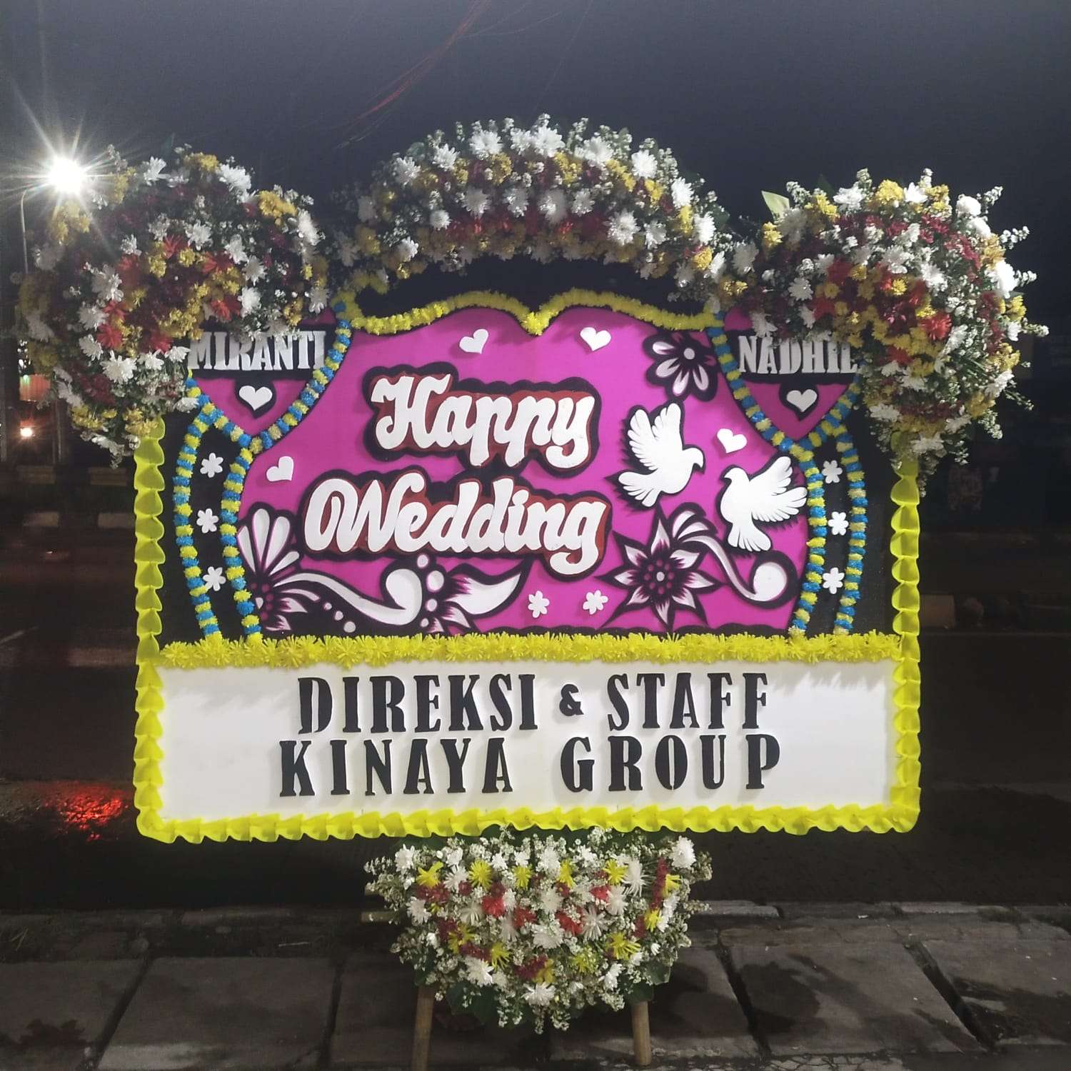 Papan Bunga happy wedding